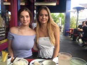 Create meme: girls with different size breast, big Tits in cafe, different breast sizes