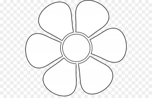 Create meme: Daisy 6 petal template, the outline of a flower, stencil flower Daisy