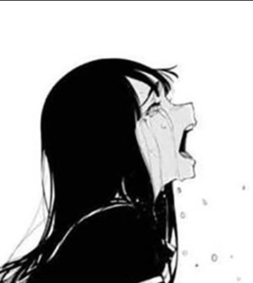 Создать мем: аниме грустные, рисунок, аниме девушка кричит в слезах