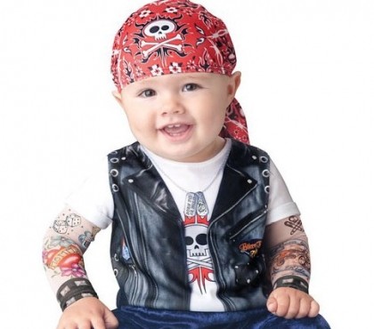 Create meme: children's biker costume, children's costume, a rock-style suit for a boy