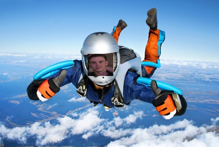 Create meme: the first parachute jump , to jump with a parachute, parachute jump in tandem