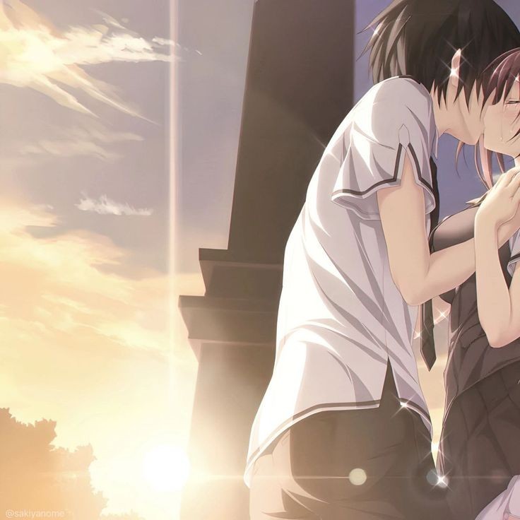 Create meme: couple anime, anime kiss, anime couples