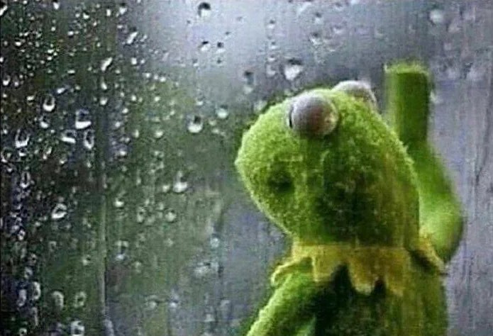 Create meme: Kermit the frog is waiting for, Kermit the frog, sad frog 