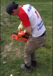Create meme: how to start a chainsaw sungarden, starts the chainsaw joke, chainsaw and fool little head