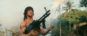 Create meme: Sylvester Stallone Rambo, Rambo with a machine gun, Rambo