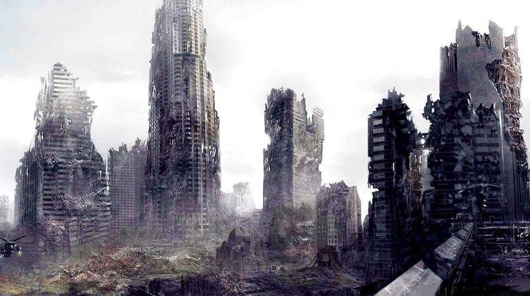 Создать мем: люди икс: апокалипсис, город постапокалипсис, разрушенный город арт