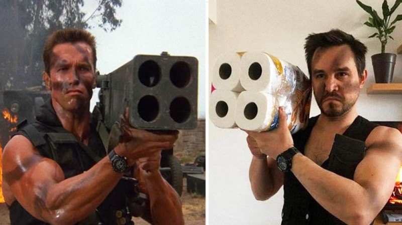 Create meme: Schwarzenegger commando, arnold schwarzenegger commando, Schwarzenegger with a Bazooka