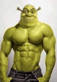 Create meme: pumped up shrek, Shrek Jock, shrek with muscles