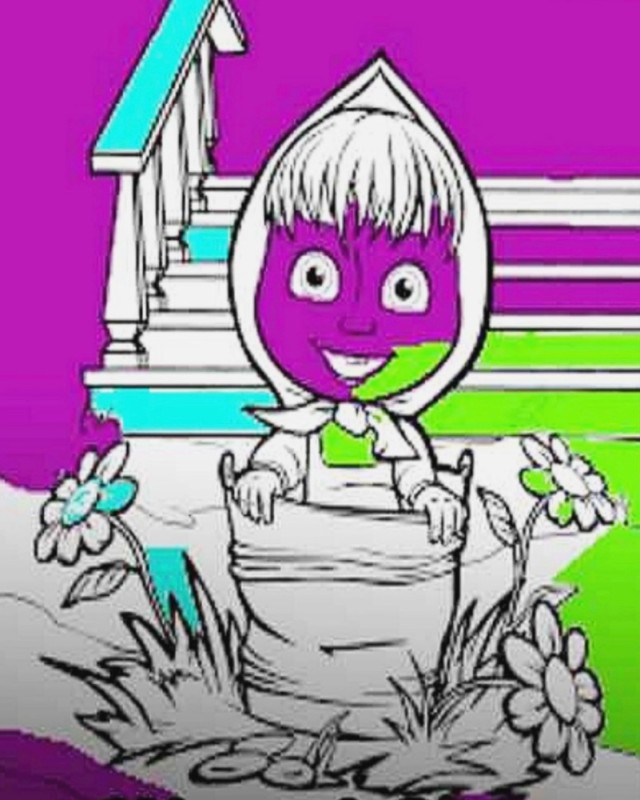 Create meme: masha and the bear coloring masha, masha and the bear coloring book, masha coloring pages