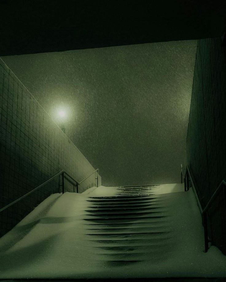 Create meme: night stairs, darkness, going up the stairs