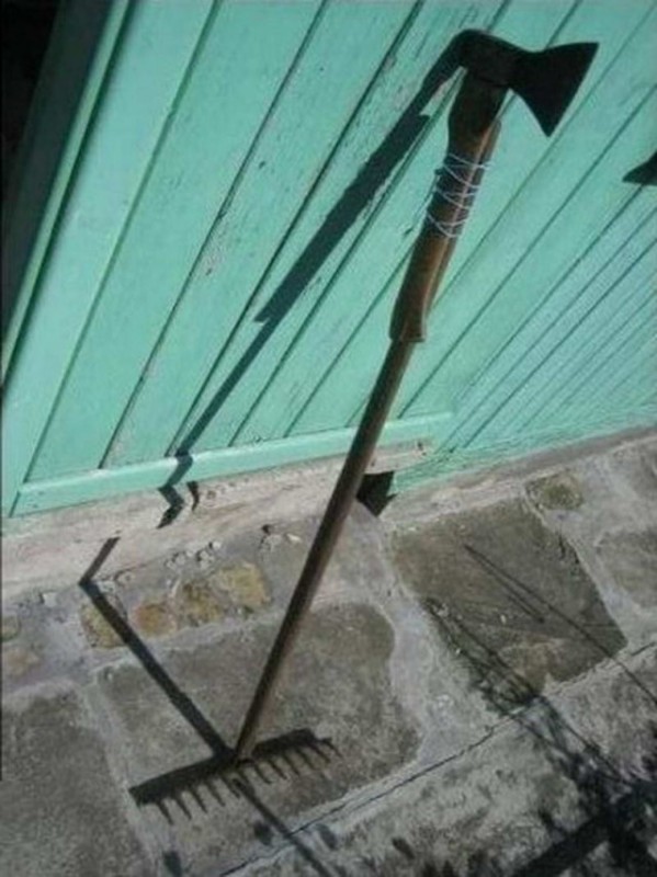 Create meme: country fun , on the same rake, rake