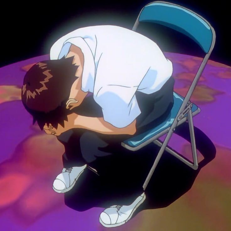 Create meme: Shinji is sitting on a chair, Shinji Ikari Evangelion, Shinji Ikari
