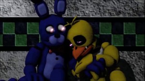 Create meme: Bonnie and toy Chica, five nights at Freddy's