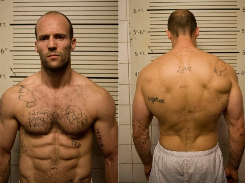 Create meme: Jason Statham muscles, Jason Statham workout, Jason Statham's torso