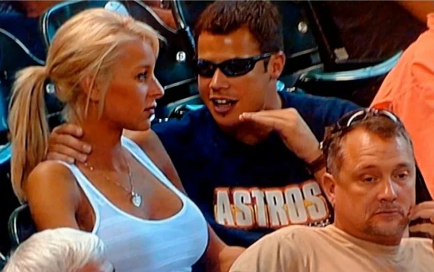 Create meme: meme guy explains to a girl at the stadium, meme a guy tells a girl at the stadium, anna kournikova