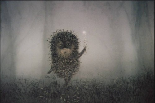 Create meme: hedgehog in the fog, hedgehog in the fog meme, Norstein hedgehog in the fog