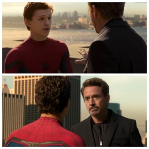 Create meme: Tony stark and Peter Parker, spider-man