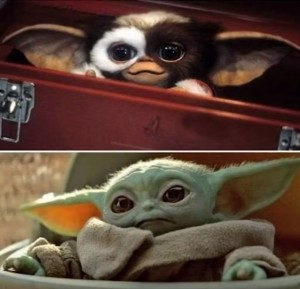 Создать мем: Гремлины, малыш йода и гизмо, baby yoda star wars memes