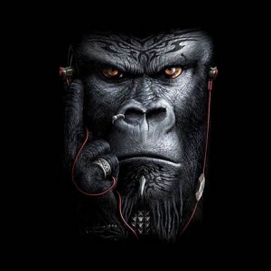 Создать мем: горилла обезьяна, горилла тату, злая горилла