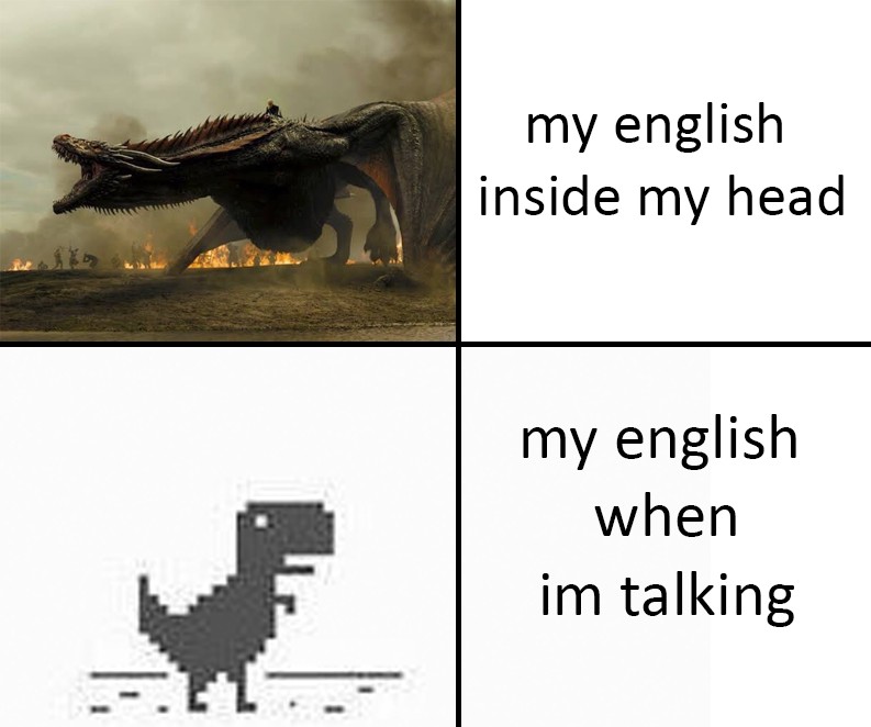 Создать мем: мемы на английском, дракон балерион, мемы про динозавров