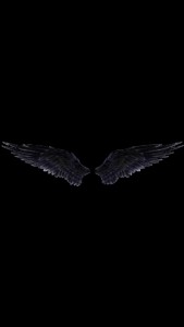 Create meme: angel wings, wings, Dark image