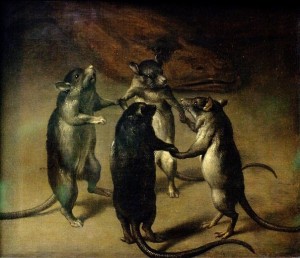 Создать мем: фердинанд ван кессель танец крыс, картина с четырьмя крысами, крысы