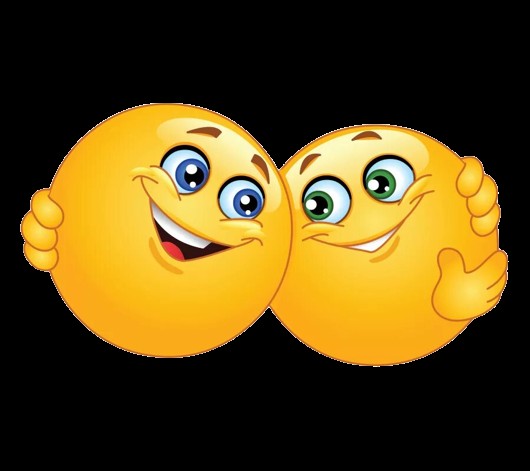 Create meme: smiley friendship, emoticons hugging, smiley hugs