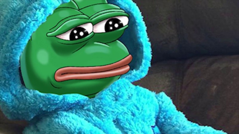 Create meme: Pepe the frog, frog Pepa, The frog is sad