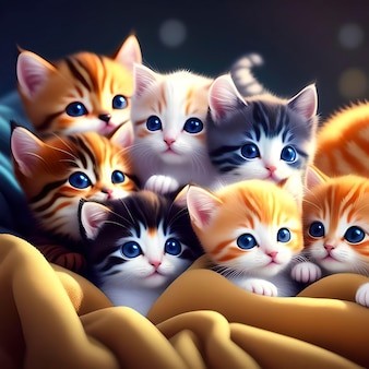 Создать мем: кошка, милые котята, два котенка милых рыжих