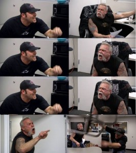 Создать мем: американский чоппер мемы, мемы, ссора на шоу american chopper