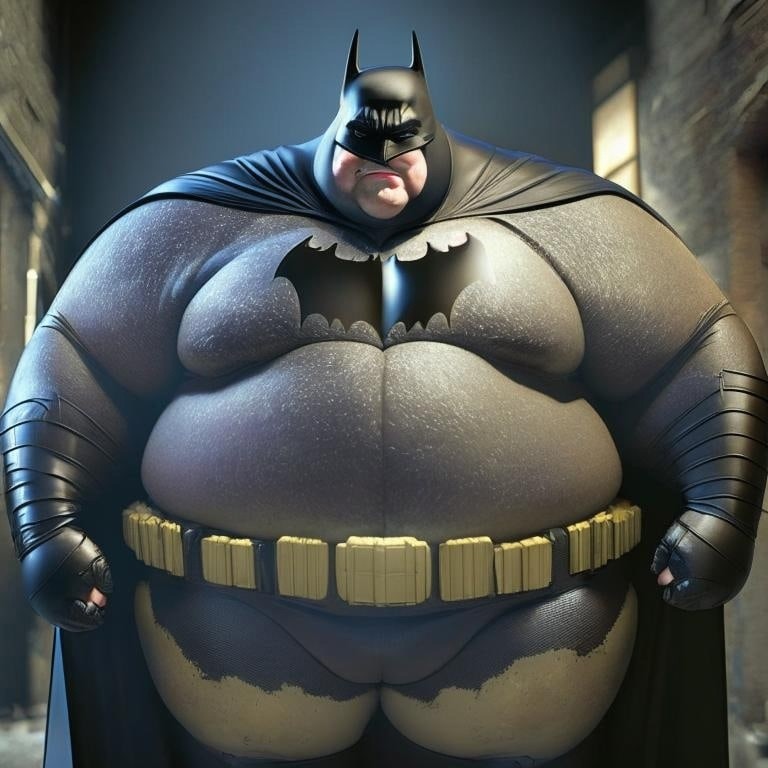 Create meme: Batman , fat batman, fat superheroes