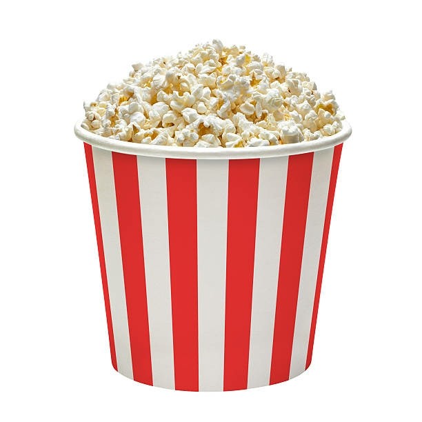 Create meme: popcorn on a white background, bucket of popcorn, popcorn background