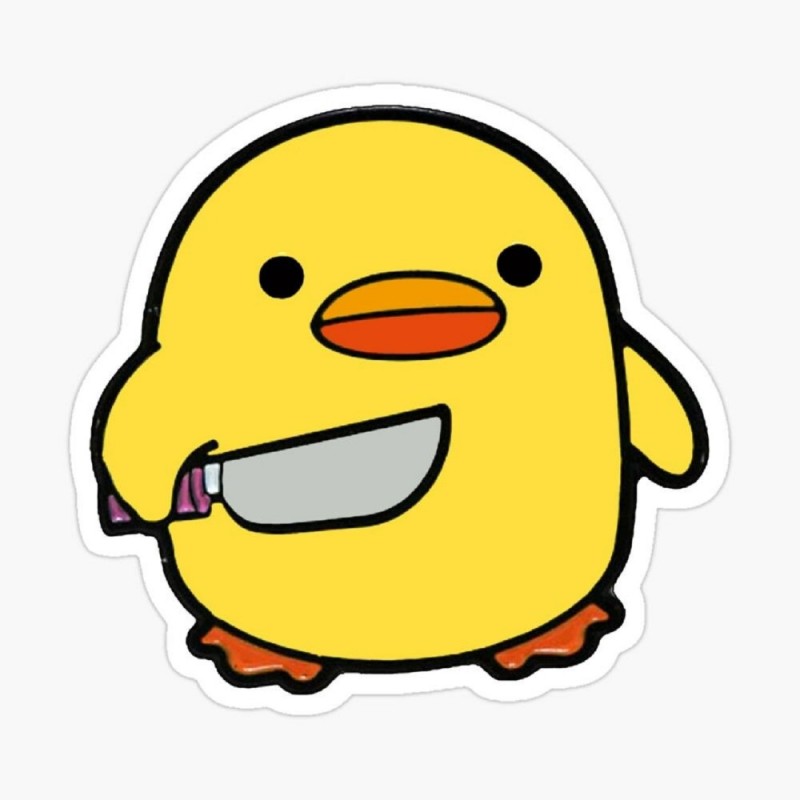 Create meme: duck sticker, duck with a knife, duck with a knife