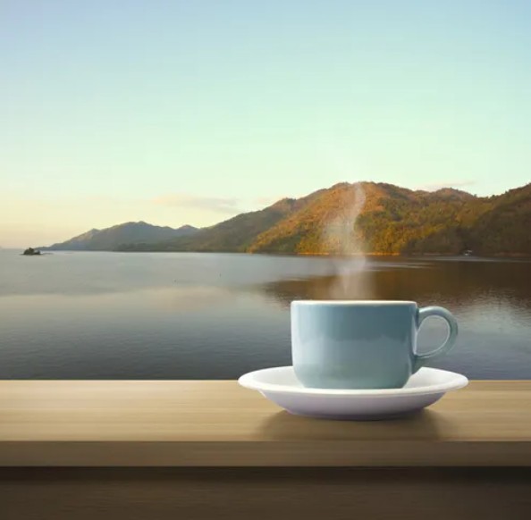 Create meme: morning coffee, morning coffee, morning sea