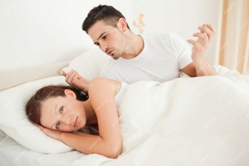 Create meme: couple in bed, couple in bed, man and woman in bed