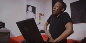Create meme: Negro with a laptop meme template, the Negro with the laptop meme template, black man with hand in pants meme