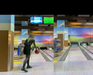 Create meme: feet, bowling game, bowling