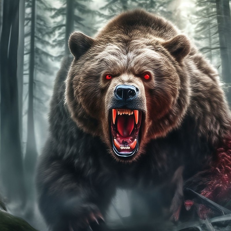 Создать мем: оскал медведя, россия медведь, грозный медведь гризли