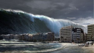 Создать мем: стихийные бедствия цунами, цунами 2020, огромная волна цунами
