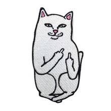 Создать мем: котик показывающий средний палец, кот с факом, котик рипндип