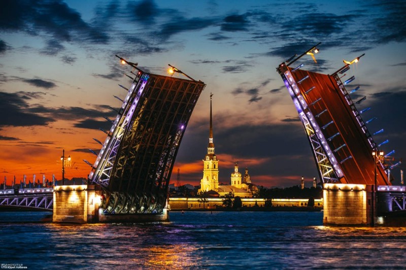 Создать мем: питер разводные мосты, петербург большой дворцовый мост, дворцовый мост