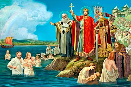 Create meme: the baptism of Rus, Prince Vladimir baptized Rus, The baptism of Prince Vladimir