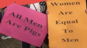Создать мем: свинья феминистка, men are trash, смешные надписи