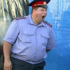 Создать мем: милиция, толстый гаишник на волге, полиция россии