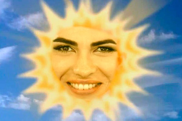 Create meme: the sun from Teletubbies, Sunny face, the sun meme