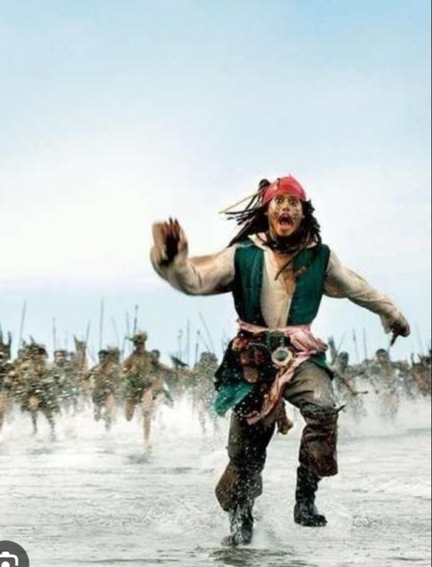 Create meme: pirates of the caribbean jokes, Jack Sparrow , Meme from Pirates of the Caribbean Jack Sparrow escapes