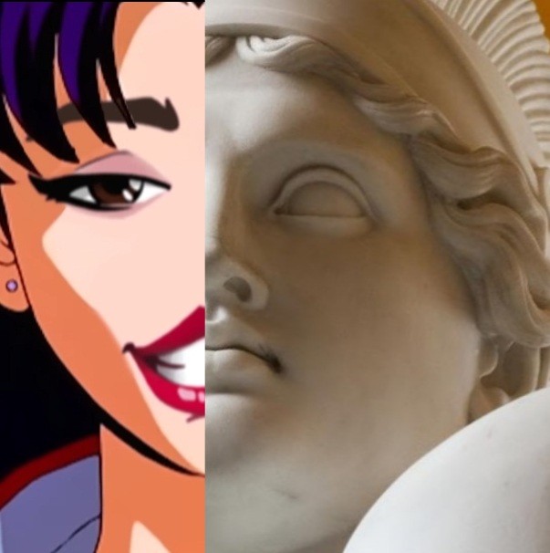Create meme: statue of David, a face from spark ar, antinous plaster head in 3 quarters