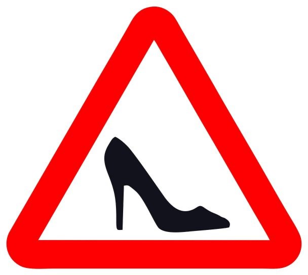 Create meme: The sign of a woman driving, The slipper sign, The heel sign