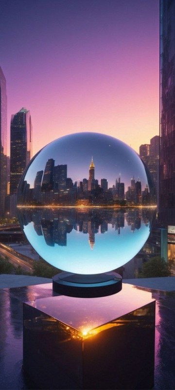 Создать мем: город большой, хрустальный шар, шар