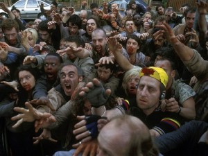 Create meme: the crowd, the zombie Apocalypse, attacked by zombies